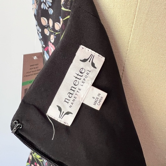 Nanette Lepore Floral Midi Dress - Black and Pink - Picture 8 of 8